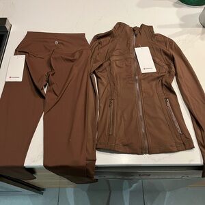 lululemon athletica Brown Leggings and Jacket Set